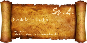 Szekér Lajos névjegykártya